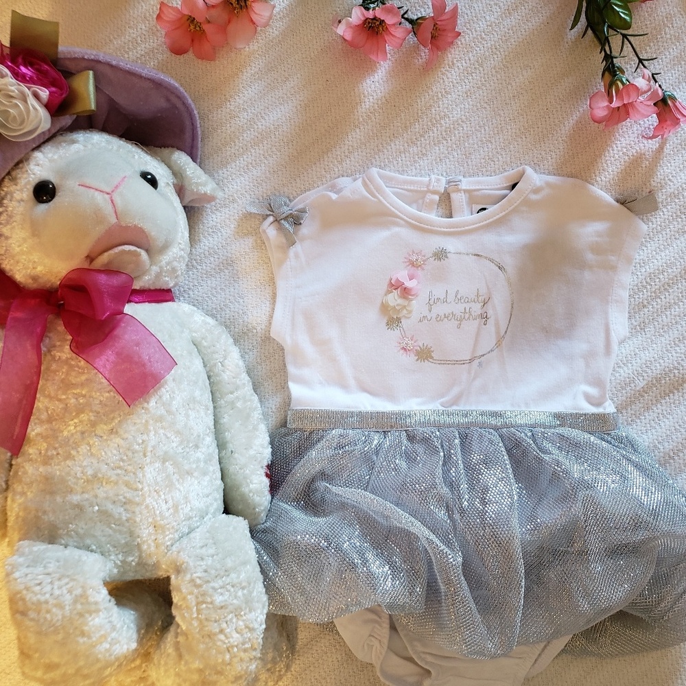 NWT PL KIDS sparkle Tutu dress/onesie 6mo